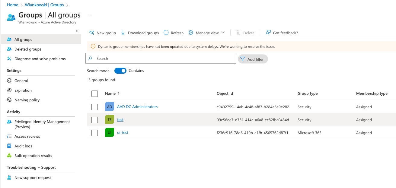 Azure AD Groups